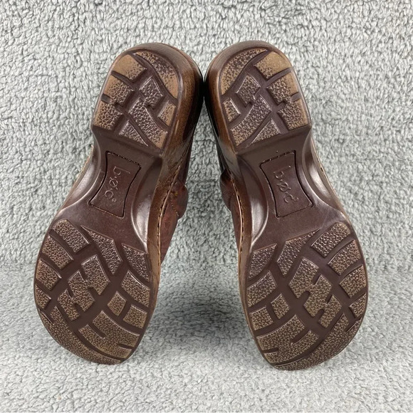 BOC BORN O Concept Womens 8.5 W Clogs Tooled Leather Floral Prints Shoes Brown - Picture 9 of 15